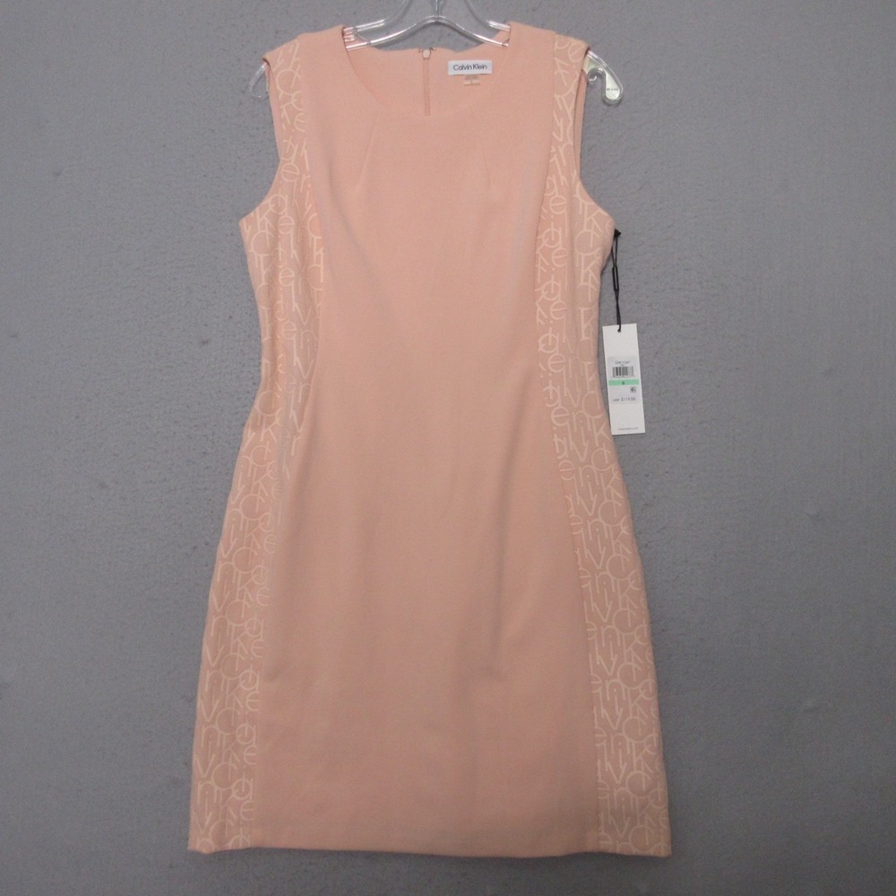 Calvin Klein Dress Women 8 Orange Sheath Career Church Logo Classic Style NWT